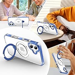 UMIONE for iPhone 16 Clear Magnetic case with Stand