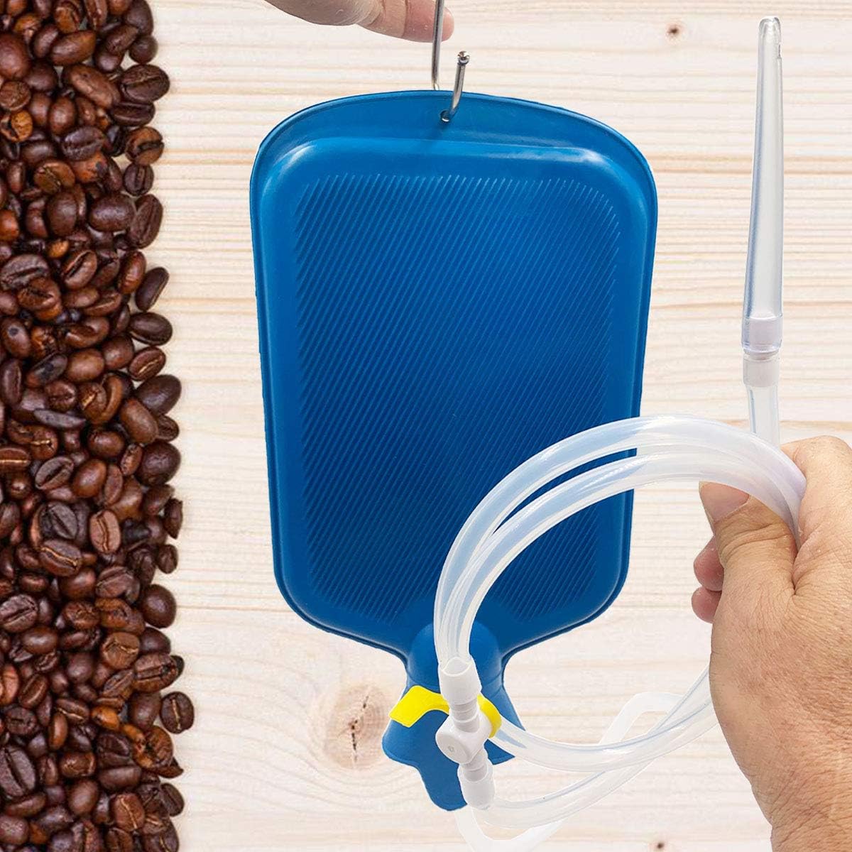 Smokitcen Enema Kit – 2L Enema Bag– 5.0ft. Long Silicone Hose – 5 Multi-Size Reusable Tips – Controlled Water Flow – for Colon Detox Cleanse Enemas: Health & Personal Care