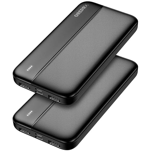 Power Bank 10000mAh-2 Pack, Portable Charger Power bank with Type-C + Micro 2 Input and 2 USB + 1 Type-C Output Ports for Smartphones, Tablets and More