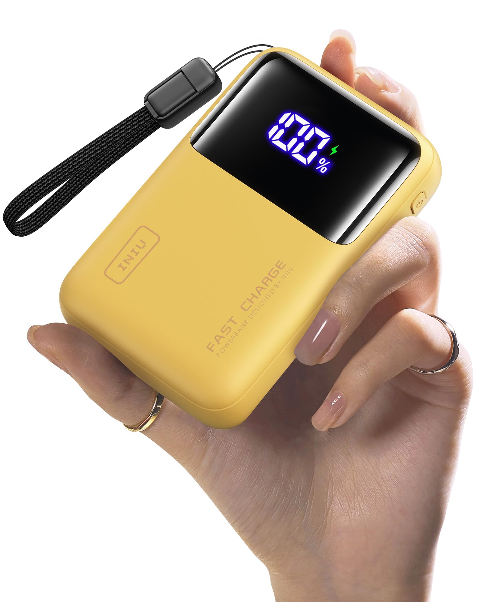 INIU Power Bank, 20000mAh 65W Mini USB C Laptop & Phone Portable Charger, Fast Charging Flight Cruise Ship Family Essentials Traveling Powerbank for College Students Travelers Teen Boys Girls, Yellow