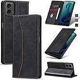 Jasonyu Flip Wallet Case for Moto G 5G (2024),Leather Magnetic Folio Cover with Card Holder,Kickstand - TPU Shockproof Durabl