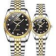 MASTOP Swiss Brand Two Tone Watch Men Women Gold Silver Stainless Steel Waterproof Couple Watches