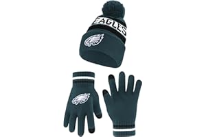 Ultra Game Adults NFL Official Super Soft Winter Beanie Knit Hat With Warm Touch Screen Gloves
