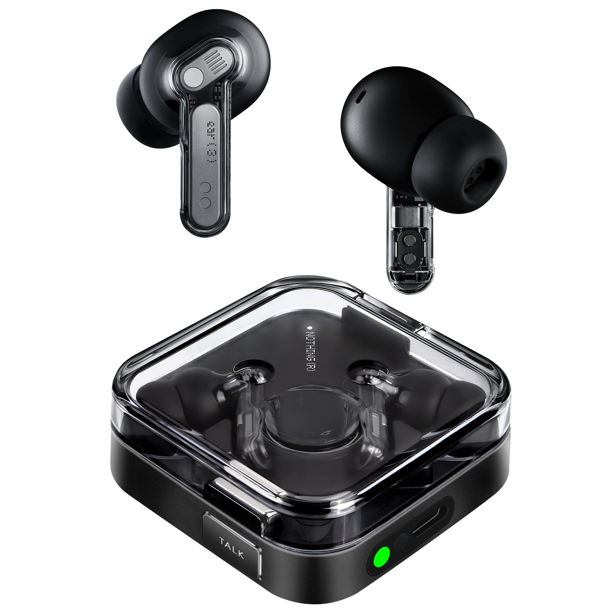 Nothing Ear (3) Wireless Earbuds Super Mic 45dB Hybrid Active Noise Cancelling Bluetooth Headphones Hi-Res 6 Mics, 12mm Dynamic Bass Boost, Dual Connect ANC Sport Ear Buds for iPhone Android, Black