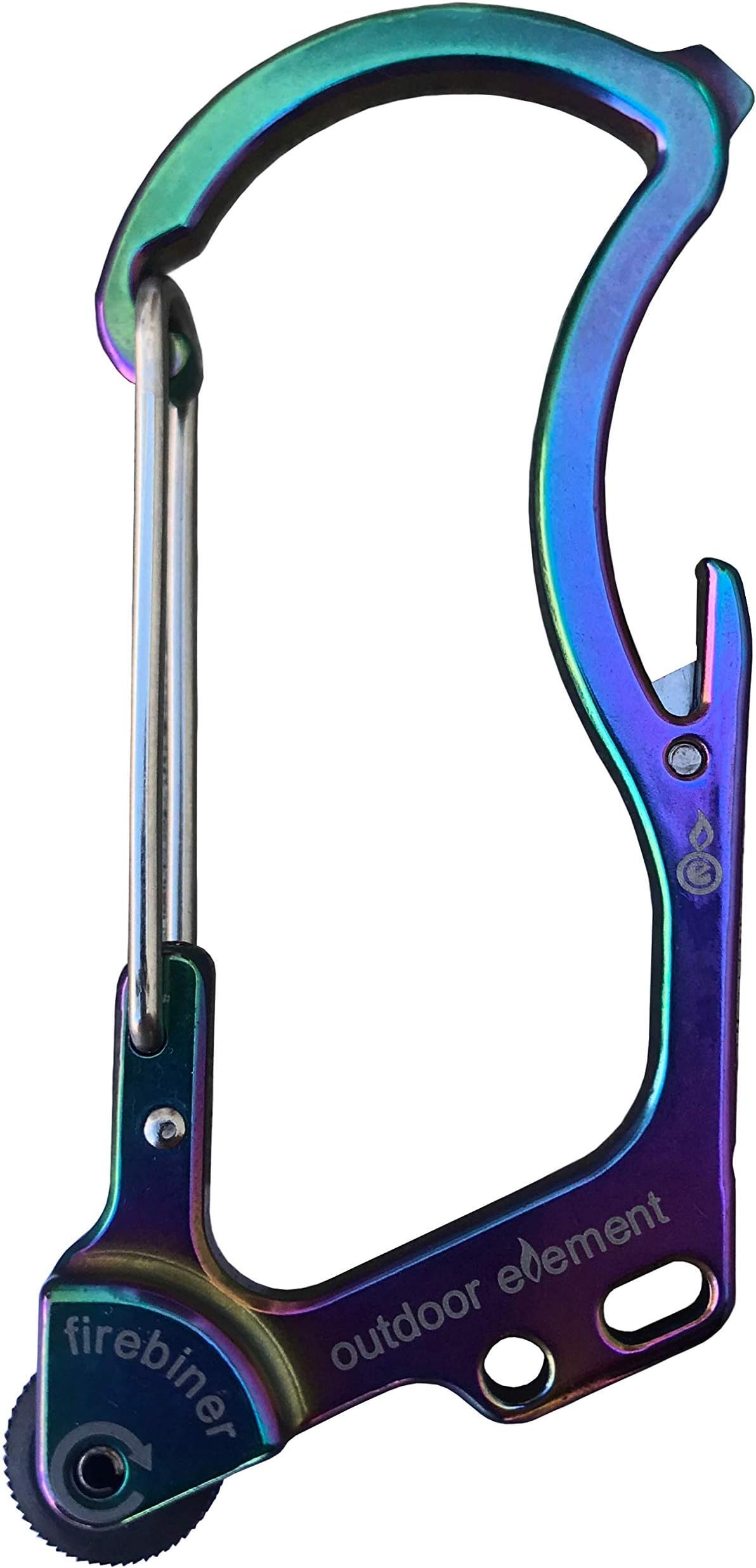 OUTDOOR ELEMENT The Firebiner A Fire-Starting, Multi-Tool, Every-Day-Carry, Survival Carabiner