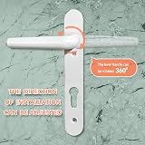 Bwintech Satin Nickel UPVC Door Handle Set 92mm 210mm 219mm Plate view 4