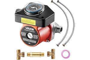 VEVOR Hot Water Recirculating Pump, with Bypass Valve, Instant Recirculation Pump Kit with Timer, Adapter, Circulation Circul