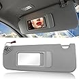 Jaronx Compatible with BMW Sun Visor for 3 Series E90 E91/ X1 E84, Left Driver Side Sunvisor with Mirror for BMW E90/E91 2005-2011/E84 2009-2015, Sun Visor Replacement 51167252009 (Grey)