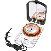 Sportneer Compass Hiking Survival, Camping Accessories Orienteering Compass with Mirror Boy Scout Compass for Kids Gifts Hiking Camping Backpacking Map Navigation