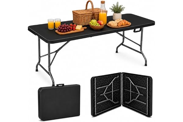 Mesa Dobrável Portátil Vira Maleta 180cm Reforçada até 150kg Camping Churrasco Jardim Sítio Compacta e Resistente MAAT BRAND