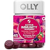 OLLY Immunity Gummy, Immune Support, Elderberry, Zinc, Vitamin C, Supplement, Berry Flavor, 15 Day Supply - 45 Count
