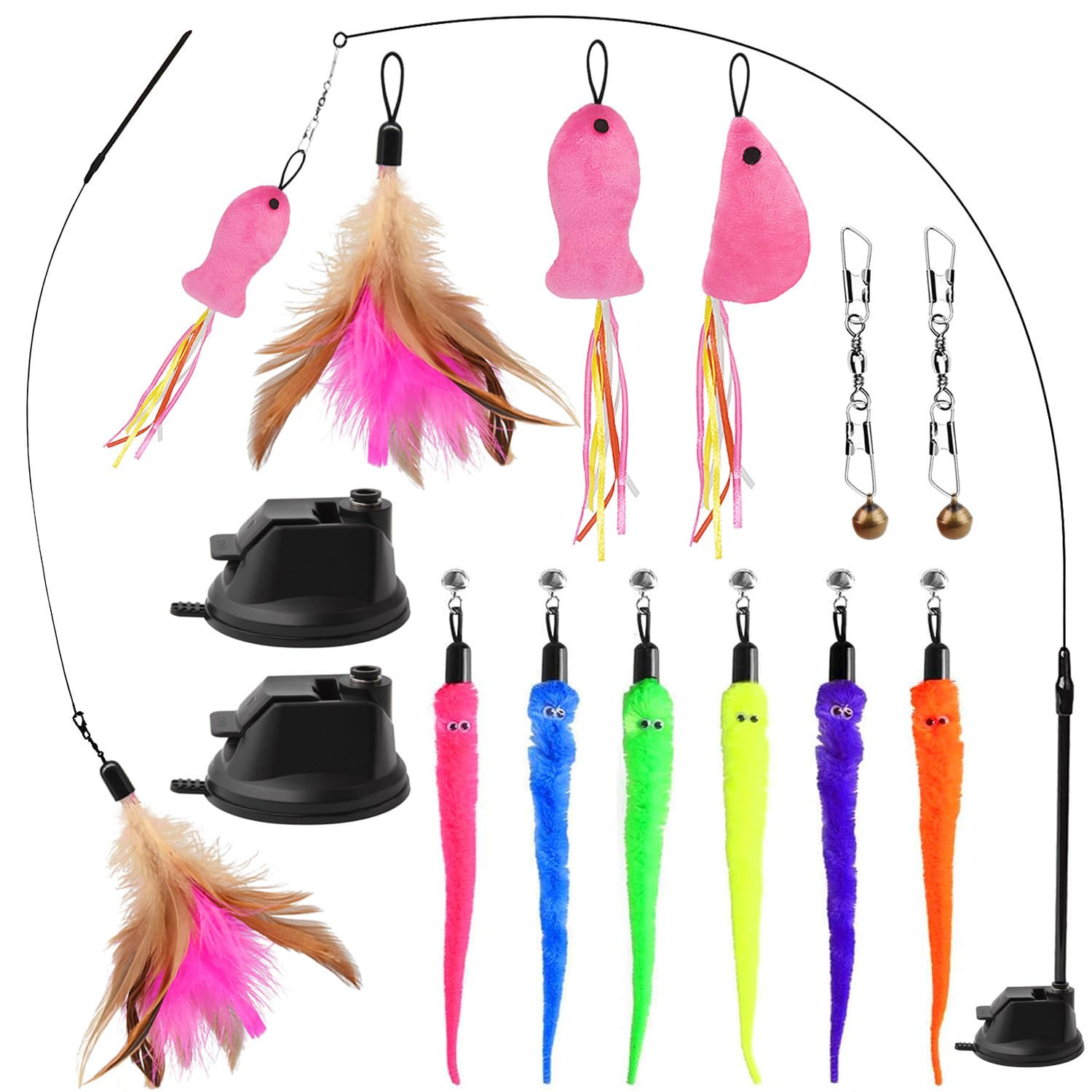 winbarry Cat Toys, Cats Toys Interactive for Indoor Cats, Interactive Cat Toy, with Sticky Super Suction Cup, Keep Kitten from Getting Bored