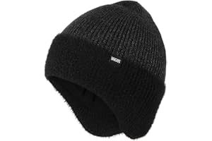 Wmcaps Winter Fleece Line Beanie with Earflap for Men Women, Outdoor Warm Thermal Knitted Hat Stocking Caps