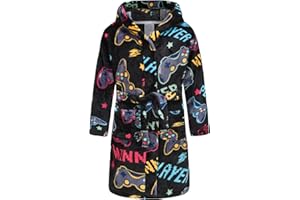 BAOPTEIL Girls Fleece Robe Boys Hooded Bathrobe Soft Flannel Robe For Kids
