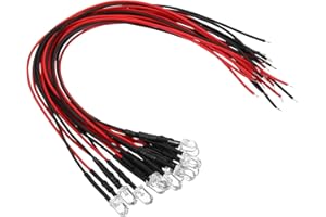 PATIKIL 3V - 6V 5mm LED Light Emitting Diodes, 12 Pack Pre Wired Mini LED Lights Bulb Light-Emitting Lamp for RC DIY Indicato