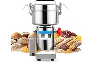 3000W Grain Mill Grinder - 32000 RPM High-Speed 1000g Electric Stainless Steel Flour Mill with 270° Swing Grinding for Grains