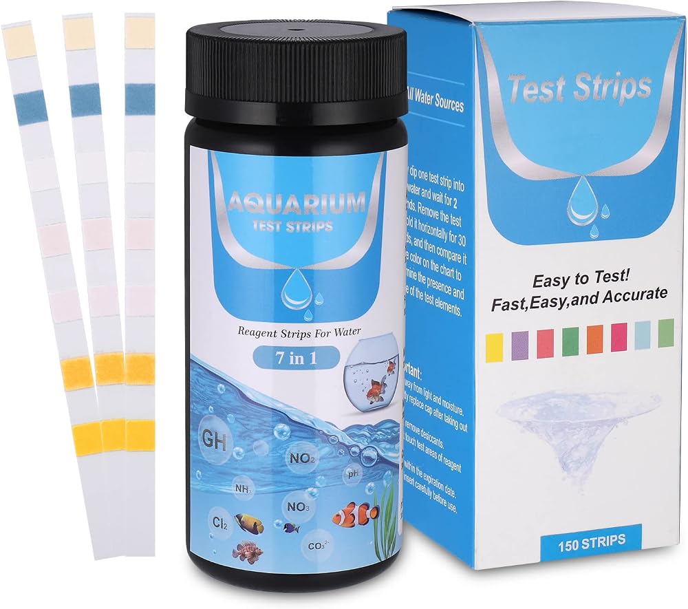 Huiguli 150 Pcs 7-in-1 Aquarium Test Strips Water Test Kit
