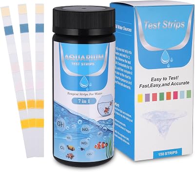 Huiguli 150 Pcs 7-in-1 Aquarium Test Strips Water Test Kit