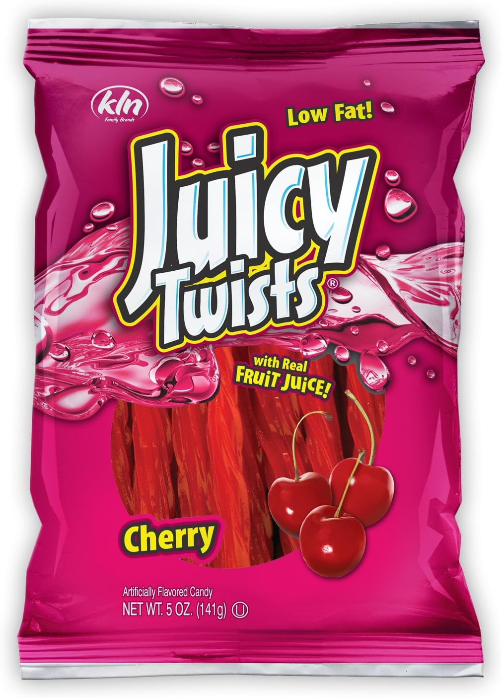 Juicy Twists Fruit Flavored Licorice 5 oz--Pack of 12 (Cherry)