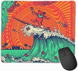 Grate-ful Dead Mouse Pad Dancing Bear Printed Mousepad Colorful Gaming Mouse Pads Non - Slip Rubber Base for Computer Game 7.1x8.7 in/18x22 cm
