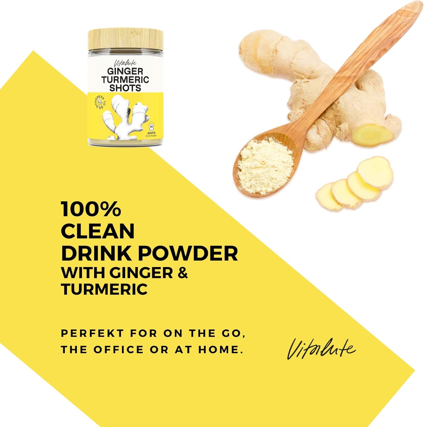 80 Ginger Shots with Turmeric No Sugar Curcumin, Vitamin C & Zinc