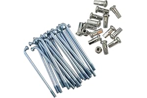 CLOGGS 28PCS 9G Electric Bicycle Spokes with Nipples, Suitable for Road Bikes, Motorcycles, Such As 65 mm / 75 mm / 80 mm / 1