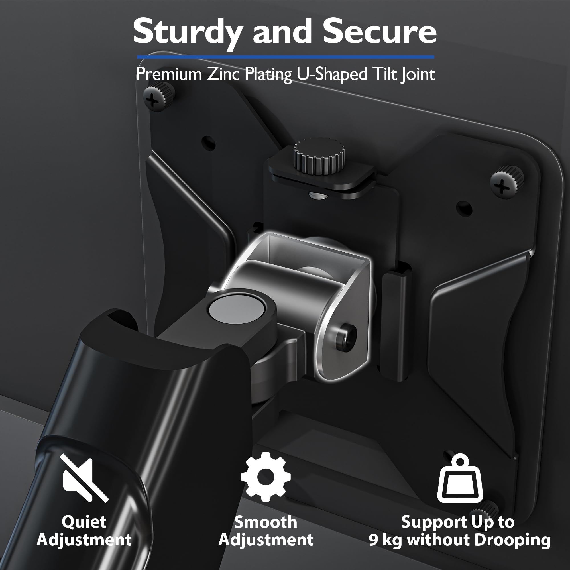 BONTEC Monitor Halterung für 13-32 Zoll Monitore 3-9 kg, VESA 75/100mm, Gasdruckfeder Arm, Ergonomischer Bildschirmhalterung, Schwenkbar, Neigbar, Dreht 2