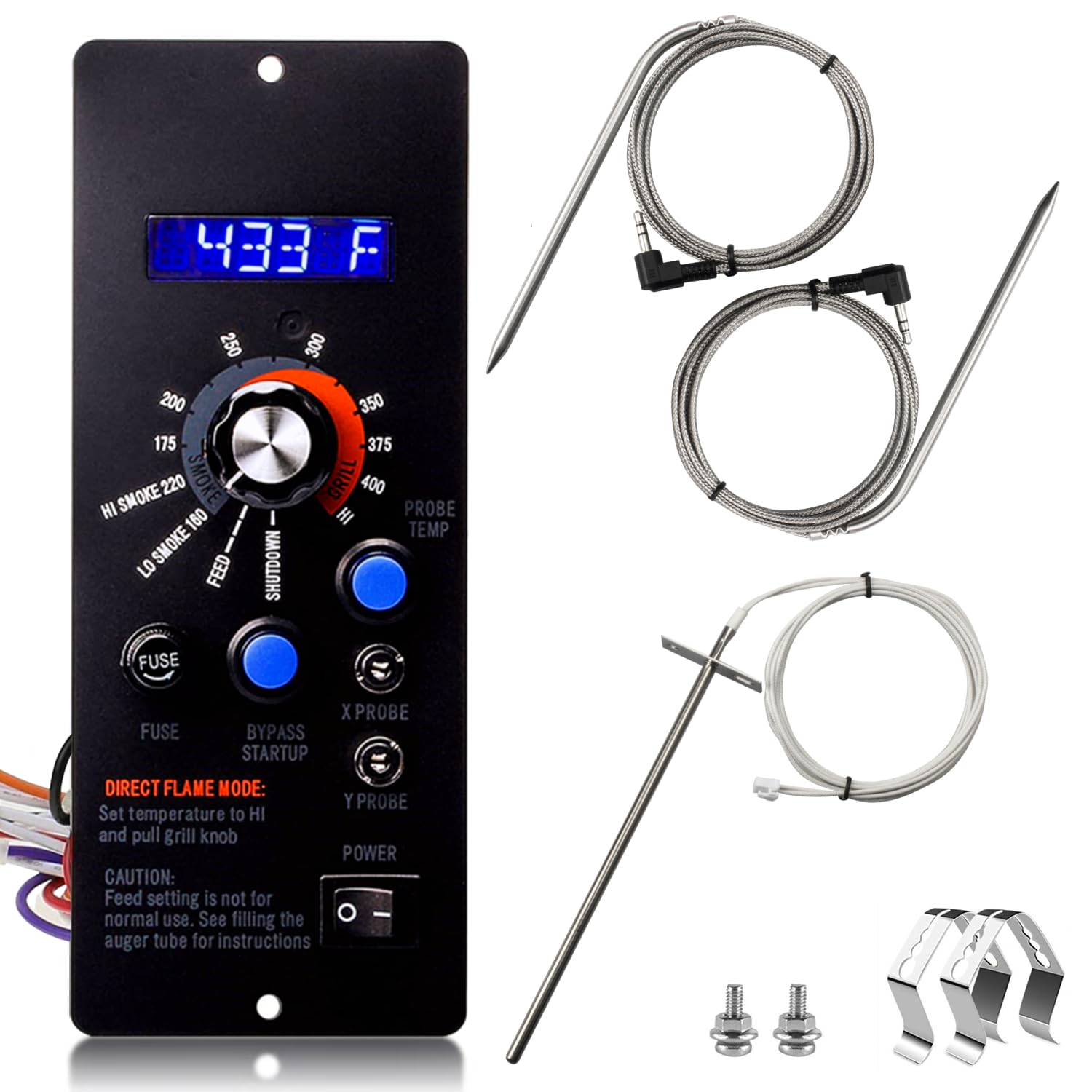 Photo 1 of Upgrade Digital Thermostat Controller Replacement Parts Kit for CampChef Wood Pellet Grill Smokers PG24STX PG24XT PG24S PG24WWS Include Grill Control Board, Meat Probe and Temperature Sensor Probe