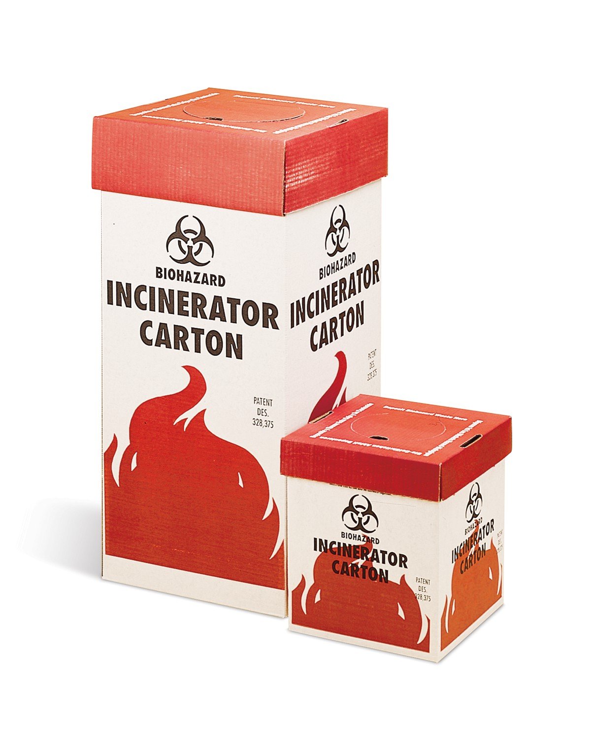 Bel-Art Products 13205-0002 Cardboard Biohazard Incinerator Carton, Benchtop Model, 8" x 8" x 10" (Pack of 6)