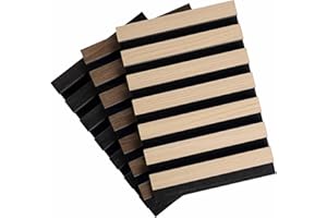 Jindoli Wood Slat Acoustic Panels for Stylish Decor and Noise Reduction,3D Fluted Panel for Wall,Interior Design 3D Wood Wall Panels Use for Soundproof Paneling, 3 Color Small Sample