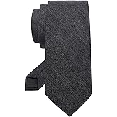 Mantieqingway Black Cotton Tie Solid Color Skinny Neckties 2.36" Ties for Men Formal Business Wedding Graduation