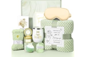 KALOKEY Happy Birthday Gifts for Women Mom Her Friend Sister Wife Grandma, Self Care Gifts Get Well Gifts Unique Relaxing Spa Gift Basket Set, Christmas Gifts for Women Mom Grandma (Sage Green)