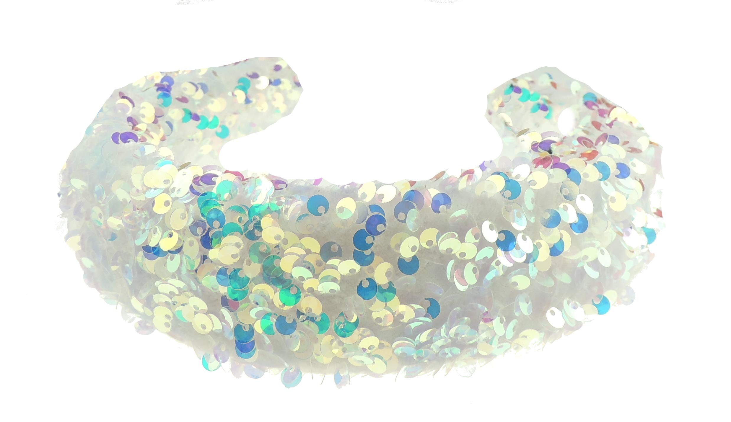 Ladies Sparkly Sequin Covered Evening Party Wide Padded Headband Alice Band (White)