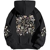 Sulayesh Women's Floral Printed Hoodies Vintage Aesthetic Flower Graphic Sweatshirt Cute Boho Fleece Thermal Hoodie Pullover