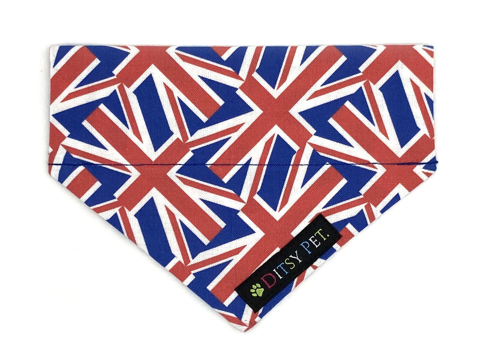 Union Jack British Slide on Dog Bandana (Large) Red