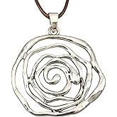 Bjesinmo Leather Necklace for Women Long Boho Pendant Hippie Choker Necklace Bohemian Layered Leather Rope Wooden Jewelry Gifts