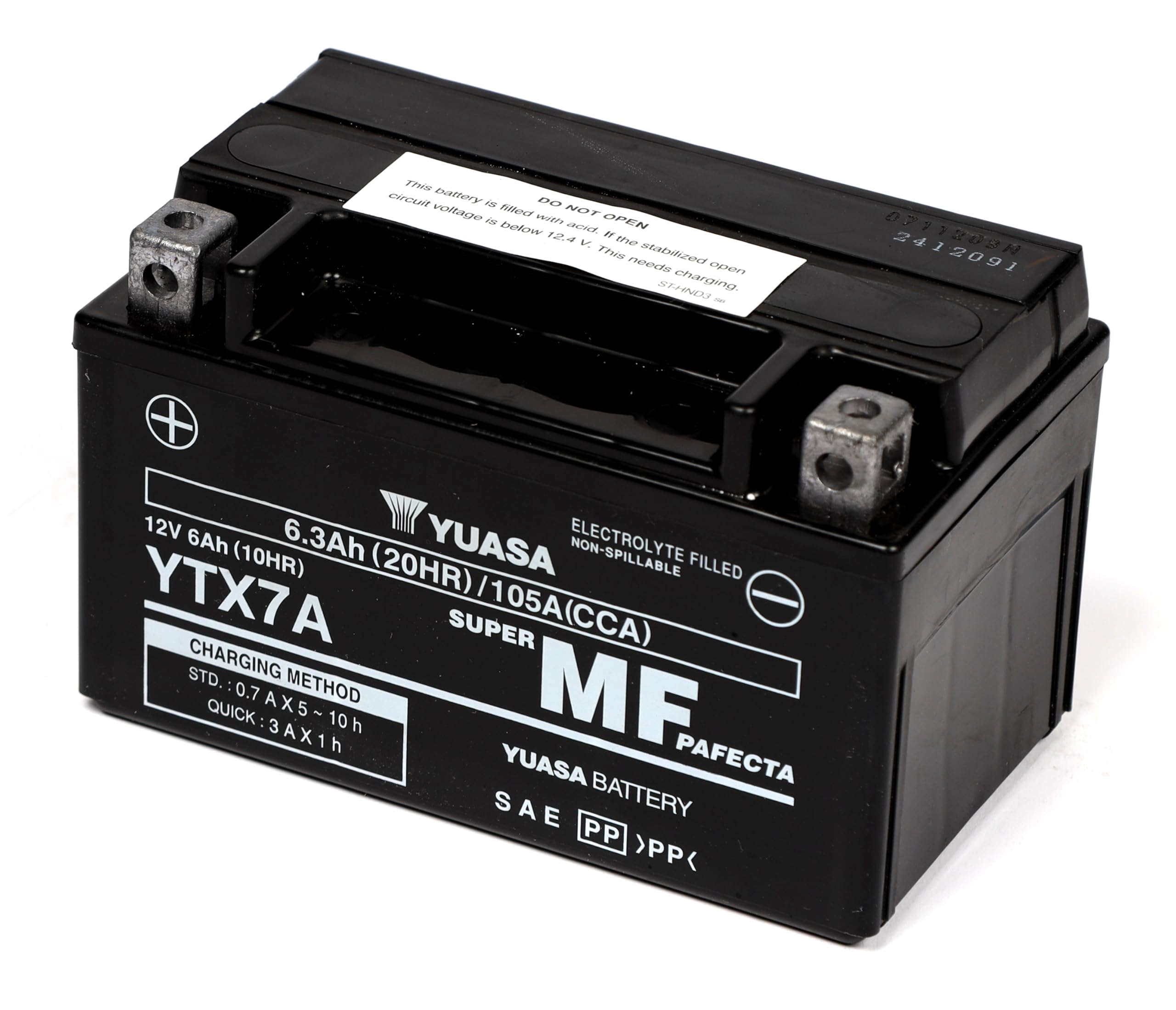 Yuasa YTX7A 12V 105 CCA Maintenance Free AGM VRLA Motorbike Battery