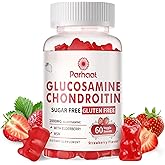 Parhaat Glucosamine Chondroitin Gummies with MSM & Elderberry Extra Strength - Joint Support, Antioxidant Immune Support Supplement for Adults, Men & Women.Strawberry