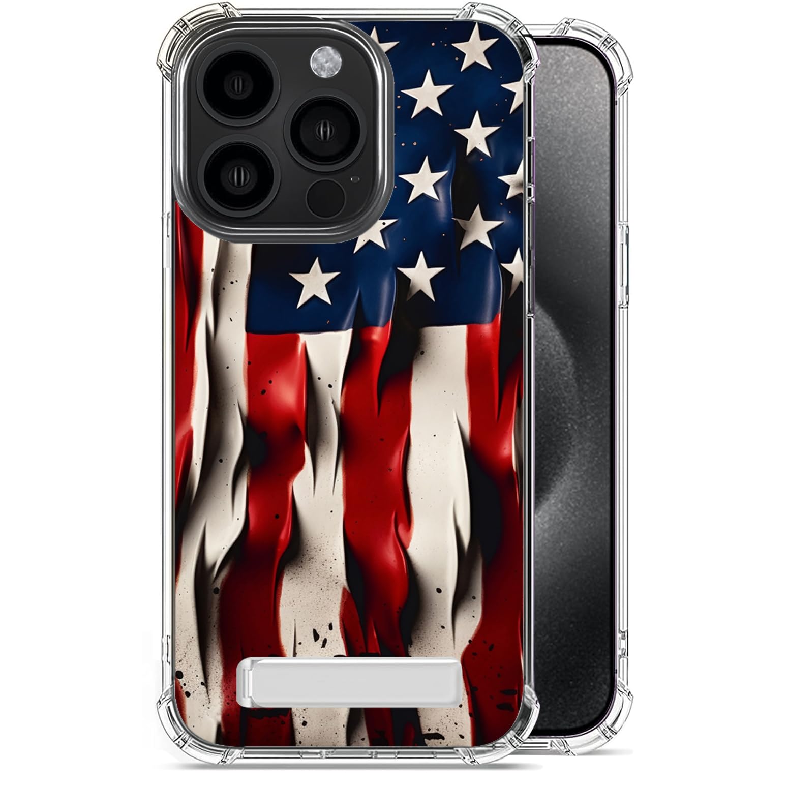 Ecute American Flag Case for iPhone 15 Pro with