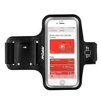 Mpow Running Armband (for iPhone 7 / 6s / 6 up to 5.1 inches) iPhone Running Sport Armband + Earphone and Key Holder, Adjustable Size, Safety Design for Exercise, Gym, Jogging, Cycling, Hiking, Walking - with Extension Strap