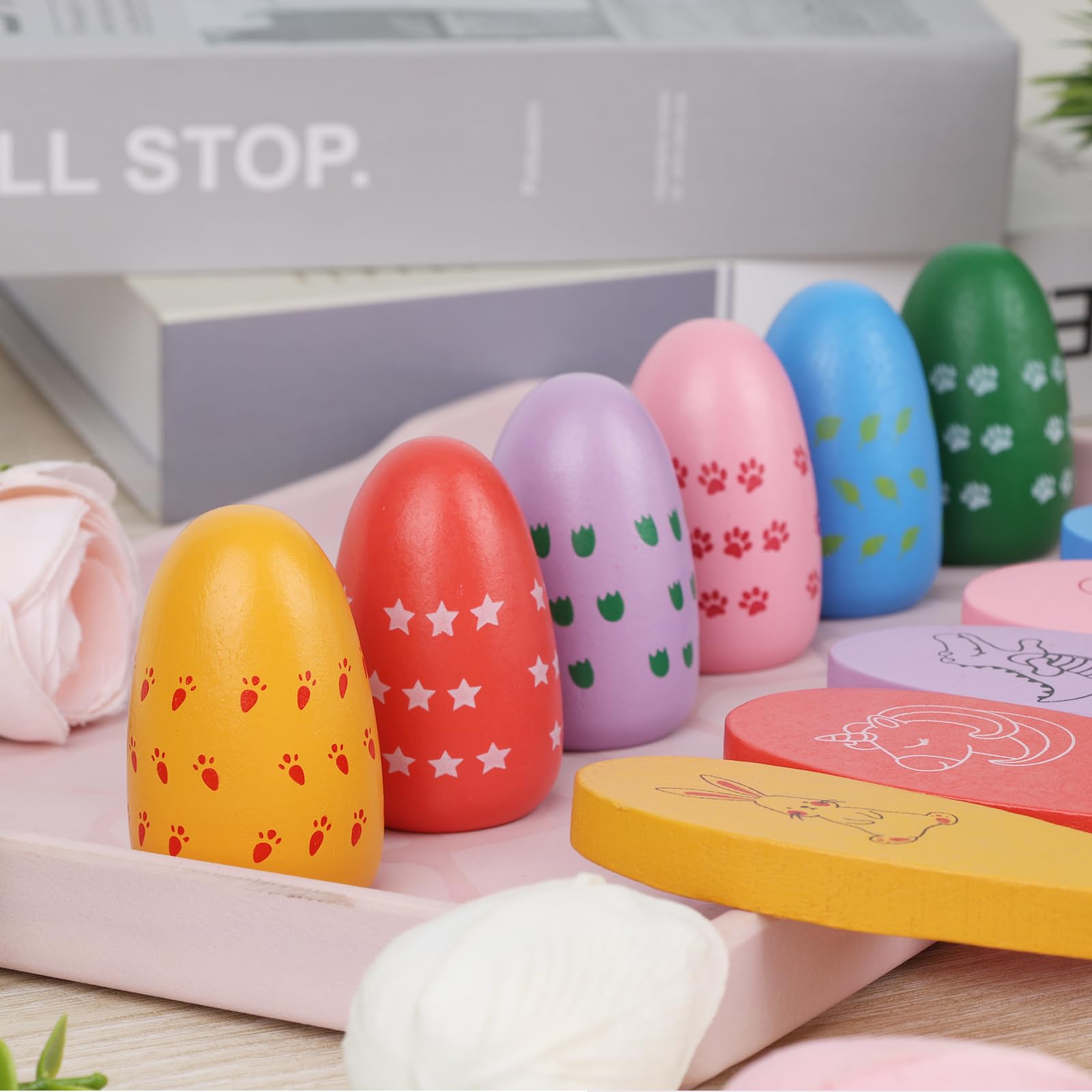 AMOR PRESENT 12PCS Egg Spoon Race Game Set, Relay Race Games Kids Egg Balance Game for Easter Eggs Hunt Game Outdoor Lawn Games