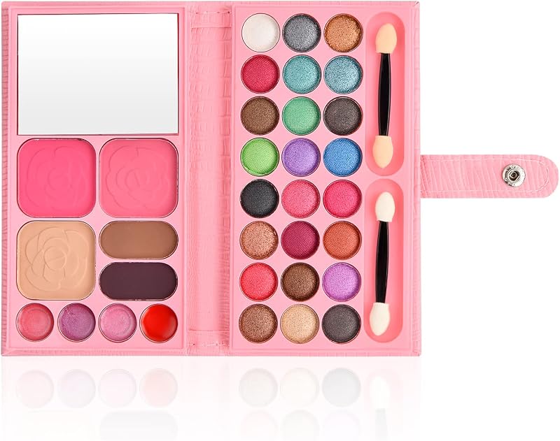 Tinsellns Makeup Palette Eyeshadow Lipstick Blush Eyebrow Shading Brushes