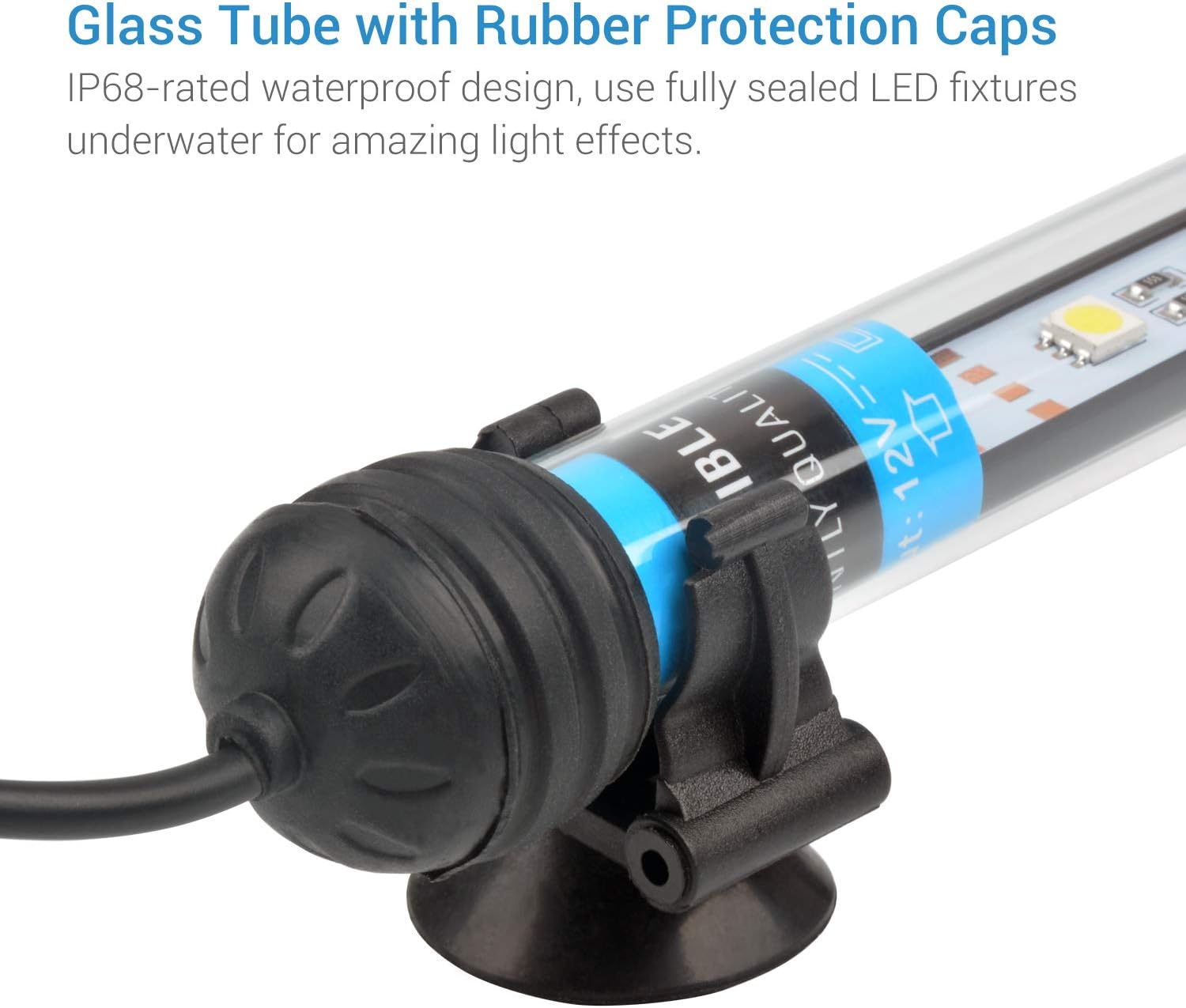 nicrew luz blanca led sumergible para