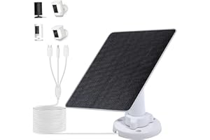 ECO-WORTHY Solar Panel for Ring Camera Outdoor Wireless, 5W Fast Charging Compatible with Rings Spotlight & All-New Stick Up Outdoor Cam with USB-C & Barrel Plug, USB C Solar Panel 5V, 9.8ft Cable（3m）