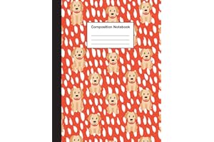 Composition Notebook: Wide Ruled Cute Golden Retriever Puppy | Primary Journal for Boys & Girls Teens, Kids Students for Home, School or College