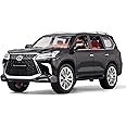 OANMYJJO Toy Cars Lexus 570 Boys Big Off-Road SUV Model Car，1/24 Diecast Metal Car Toys ，with Lights Sound and Pull Back Toy Car，Toy Cars for Boys Age 4-7（Black）