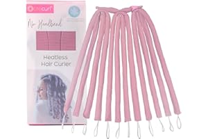 Octocurl No Headband Heatless Hair Curler – Soft Octopus Curling Wrap for Overnight Curls, Spiral, Loose, Beach Waves, Damage-Free Styling for Long Hair (QMax - Mauve)