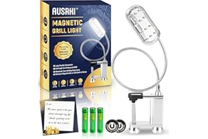 AUSRKI 3300K Magnetic LED Grill Light, 23.2in Flexible Gooseneck, Waterproof, Adjustable, Long Lasting Batteries Included