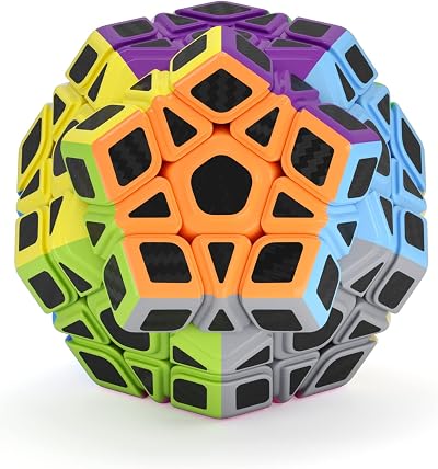 ROXENDA Dodecahedron Cube Pentagon Speed Cube Carbon Fiber Sticker