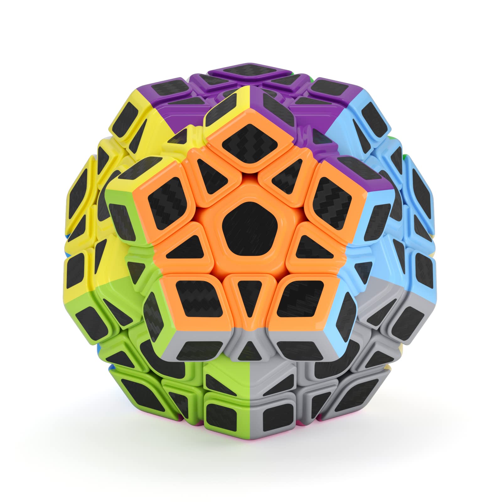 ROXENDA Dodecahedron Cube, Pentagon Speed Cube - Easy Turning & Smooth Play (Carbon Fiber)